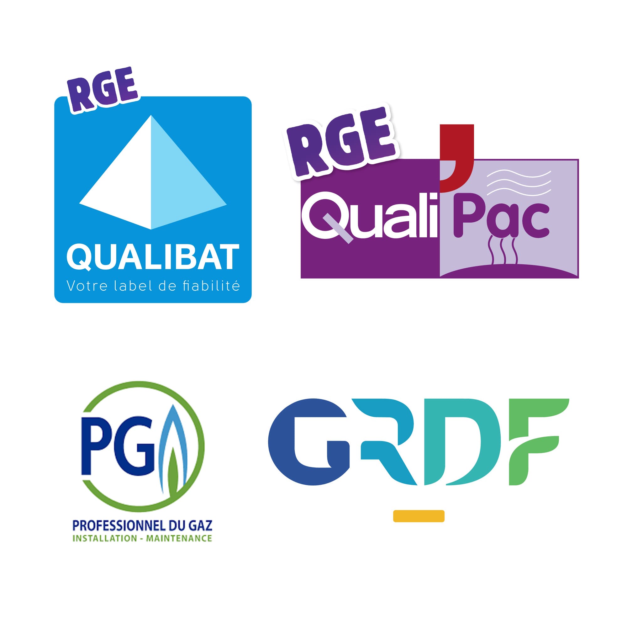 Certifications RGE Qualibat, RGE QualiPac, PGA, GRDF - ESCAP EQUIPEMENT+